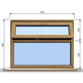 1195mm (W) x 945mm (H) Wooden Stormproof Window - 1 Top Opening Window -Toughened Safety Glass