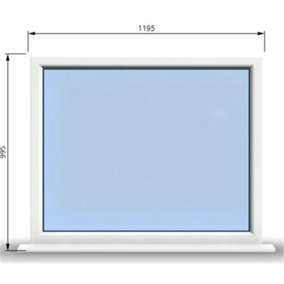 1195mm (W) x 995mm (H) PVCu StormProof Window - 1 Non Opening Window - Toughened Safety Glass - White