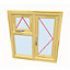 1195mm (W) x 995mm (H) Wooden Stormproof Window - 1 Opening Window (LEFT) - Top Opening Window (RIGHT) - Toughened Safety Glass