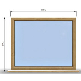 1195mm (W) x 995mm (H) Wooden Stormproof Window - 1 Window (NON Opening) - Toughened Safety Glass