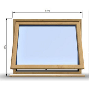 1195mm (W) x 995mm (H) Wooden Stormproof Window - 1 Window (Opening) - Toughened Safety Glass