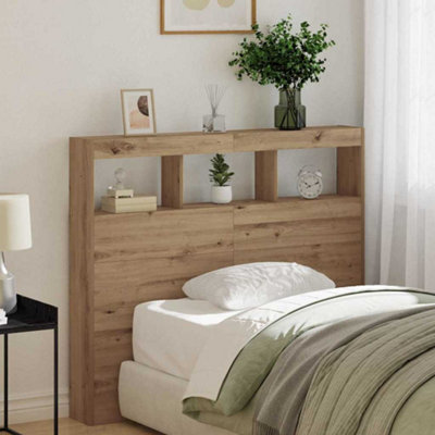 Berkfield Artisan Oak Headboard Artisan Oak Engineered Wood 120 X 17 X 102 Cm from B&Q