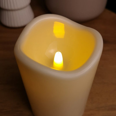 11cm Battery Operated Cream Flickering Flameless LED Candle