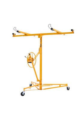11ft Drywall Lifter with Rolling Casters for Panel Hoisting Yellow Coated