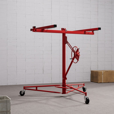 11FT Portable Drywall Lifter with Wheels Heavy Duty Plasterboard Hoist ...
