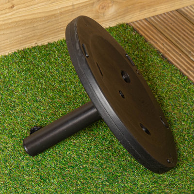 11kg Black Heavy Duty Round Garden Patio Parasol Umbrella Base - 6