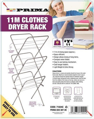 11m 3 Tier Clothes Towel Airer Laundry Dryer Rack Drying Indoor Outdoor Patio