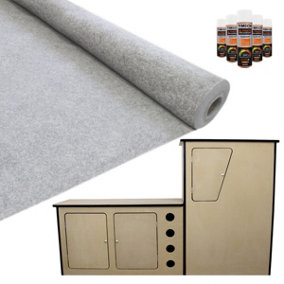 11m2 Van Lining Carpet Silver Grey - Camper Motor Home Kitchen Unit