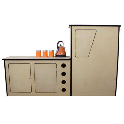 11m2 Van Lining Carpet Super Stretch Kit Anthracite Dark Grey with Camper Motor Home Kitchen Unit - 4