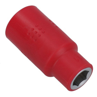 11mm 1/2in drive VDE Insulated Shallow Metric Socket 6 Sided Single Hex ...