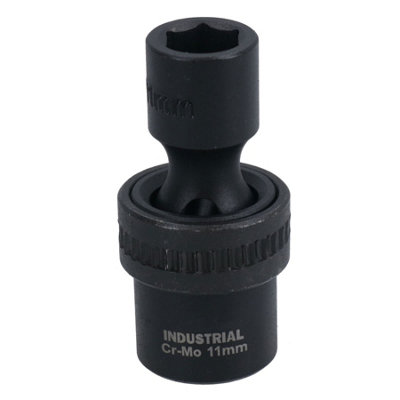 11mm 3/8in Drive Universal Swivel Wobble Metric Impact Shallow Socket