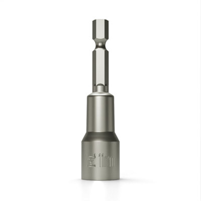 11mm Bi-Hex Nut Driver - 65mm Long with 1/4" Hexagon Drive Suitable for Cladding and Roofing (Pack of 3)