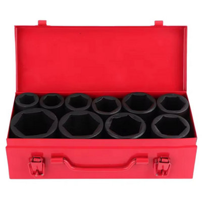 27-Piece 3/4" Drive Impact Socket Set - SAE 7/8" To 2" & Metric 22mm To 50mm - Uimoso