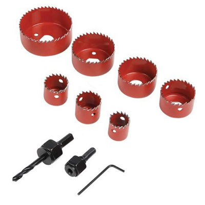 11pc Holesaw Kit Set Round Drill Bit Arbor Pilot Hole Cutter Saw Wood Plastic