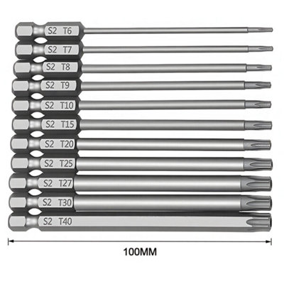 11Pc Long Reach Torx Star Hex Security Bit Set Tamper Proof Screwdriver ...