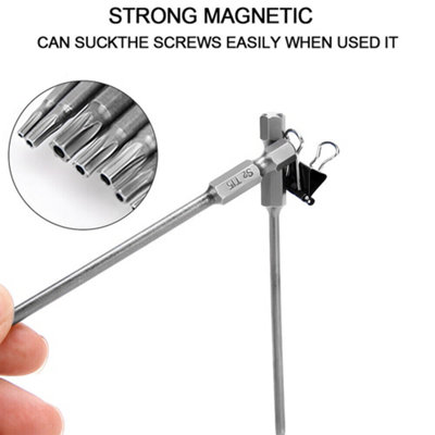 11Pc Long Reach Torx Star Hex Security Bit Set Tamper Proof Screwdriver ...