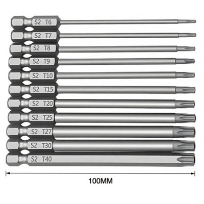 11Pcs Long Reach Hex Security Bit Set Tamper Proof Screwdriver Bits