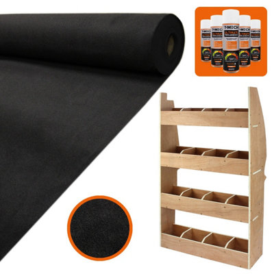 11sqm Black Van Lining & Citroen Berlingo Racking Unit - 3