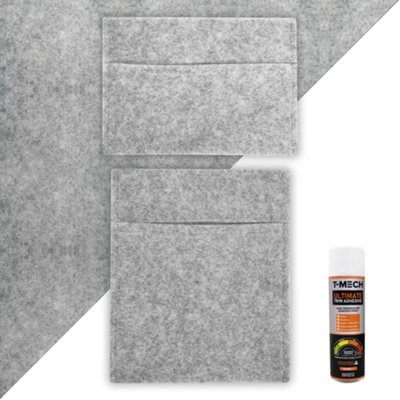 11SQM Van Lining, Storage Pouches & Adhesive Glue - Silver Grey