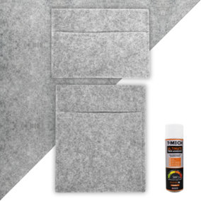 11SQM Van Lining, Storage Pouches & Adhesive Glue - Silver Grey