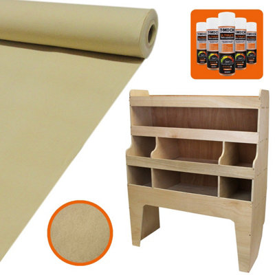 11sqm Wheat Van Lining & VW Transporter Racking Unit - 4