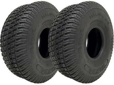 11x4.00-4 Lawn Mower Tyres 4ply Multi Turf Ride on Mower Grass Wanda (Set of 2)