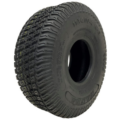 11x4.00-4 Lawnmower Grass Multi Turf Tyre 4ply Tubeless Wanda P332 Pattern 150kg