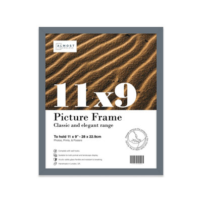 11x9 Grey Picture Frame (27.9 x 22.9cm) Poster, Photo, Artwork, Gallery Wall or Print