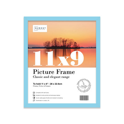 11x9 Light Blue Picture Frame (27.9 x 22.9cm) Poster, Photo, Artwork, Gallery Wall or Print