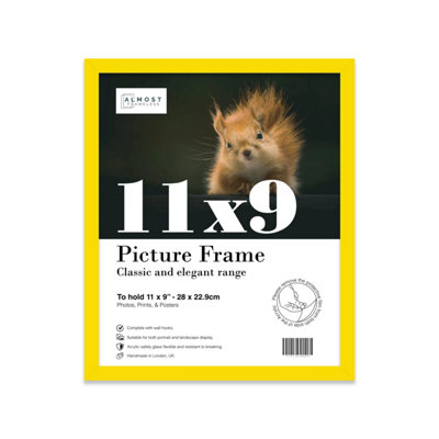 11x9 Yellow Picture Frame (27.9 x 22.9cm) Poster, Photo, Artwork, Gallery Wall or Print