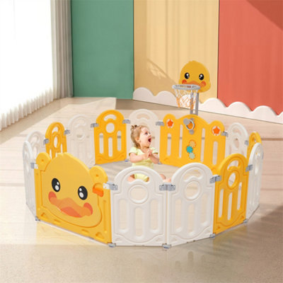 12+2 Piece Playpen for Babies and Toddlers, Foldable Playpen with
