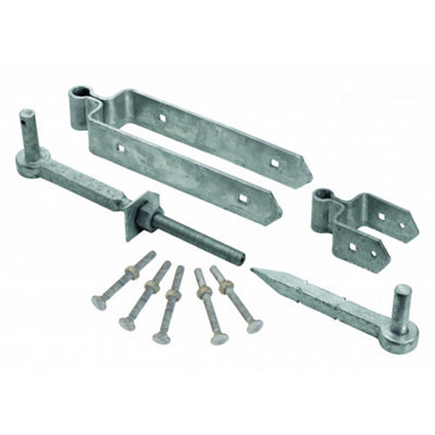 12" 300mm Double Strap Farm Field Gate Hinge Set GALVANISED Heavy Duty