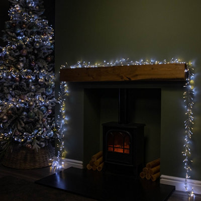 12.4m 960 LED ClusterBrights Christmas Lights with Timer in Warm & Cool ...