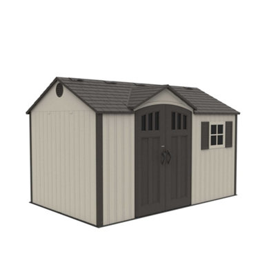 12.5 x 8 Life Plus Plastic Apex Shed With Plastic Floor + 1 Window (12.5ft x 8ft / 12.5' x 8' / 3.81m x 2.43m)