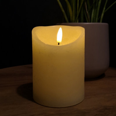 12.5cm Premier Christmas Cream Flickerbright Candle with Timer