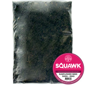 12.5kg SQUAWK Black Oil Sunflower Seeds - Wild Garden Bird Food Oil Rich Feed