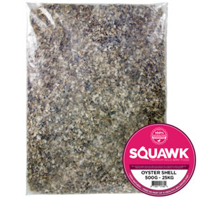 12.5kg SQUAWK Hen Sized Oyster Shell - Chicken Hen Poultry Nutritious Food Feed Grit