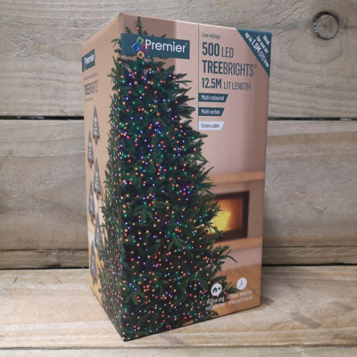 12.5m 500 LED TreeBrights Christmas String Lights with Timer in Multi ...