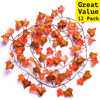 12 Best Artificial 7ft - 210cm Two Tone Autumn English Ivy Halloween Garland String Strand Twine Decoration - IL15