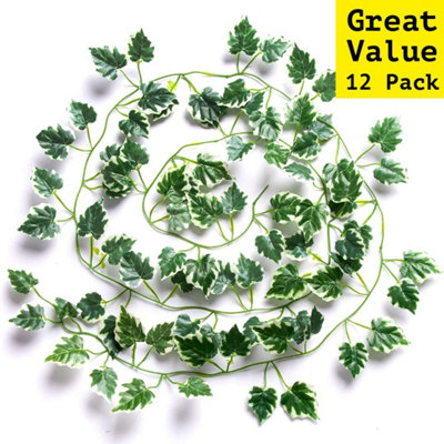 Best Artificial Ghirlanda Di Edera Variegata Da Appendere, Lunghezza 210 Cm, 80 Foglie, Per Decorazione Casa E Feste - 2