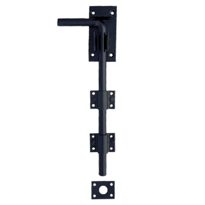 12" Black Drop Bolt - Gate Garage Strong Heavy Duty