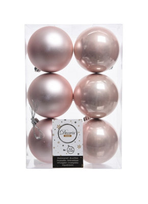12 Blush Pink Christmas Tree Baubles