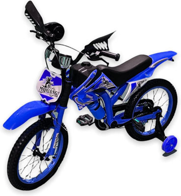 Blue bike with stabilisers hotsell