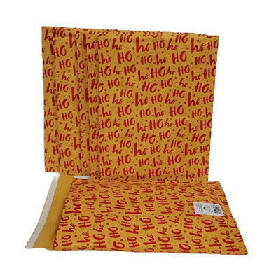 12 Christmas Padded Mailing Bags Bubble Envelopes HoHoHo Size D 20x27cm Gift Bag Price Comparisons | Compare The Build