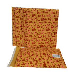 12 Christmas Padded Mailing Bags Bubble Envelopes HoHoHo Size D 20x27cm Gift Bag