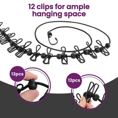 12 Clip Outdoor Washing Line For Laundry - 6