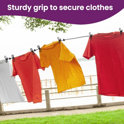 12 Clip Outdoor Washing Line For Laundry - 9