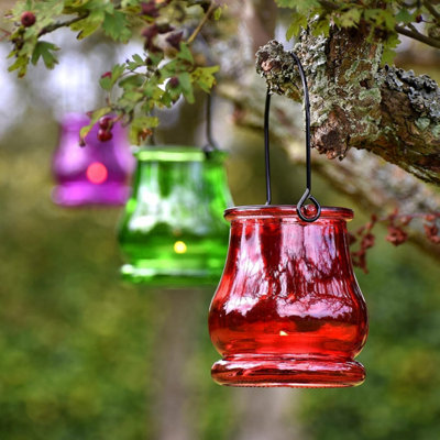 12 Coloured Hanging Tealight Glass Holders for Indoor Outdoor Ambiance Decorative for Stylish Decor