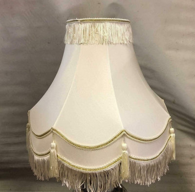 12" Cream / Ivory Fabric Dual Purpose Lampshade