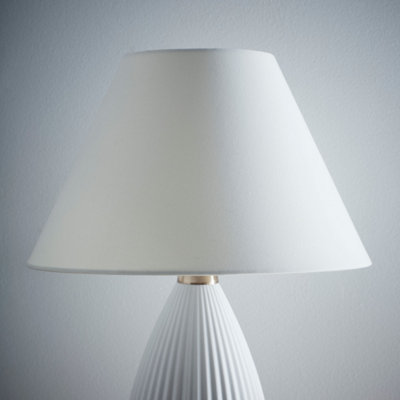 12" Cream Textured Linen Fabric Coolie Lampshade Modern Table Lamp and Floor Lamp Cone Light Shade